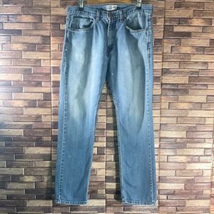 Mens 34x32 Signature Levi Strauss & Co Reg Straight Blue Jeans